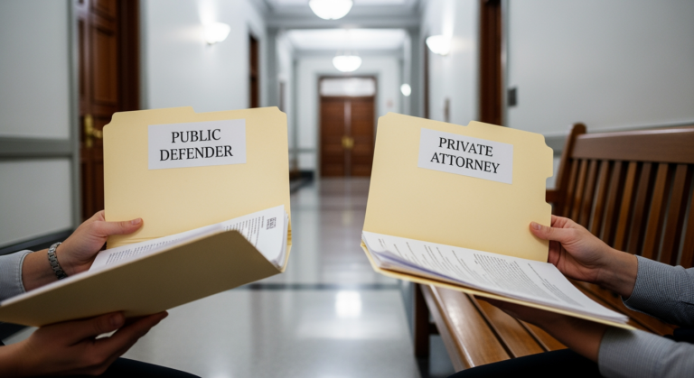 Featured image for Public Defender vs Private Lawyer Comparison